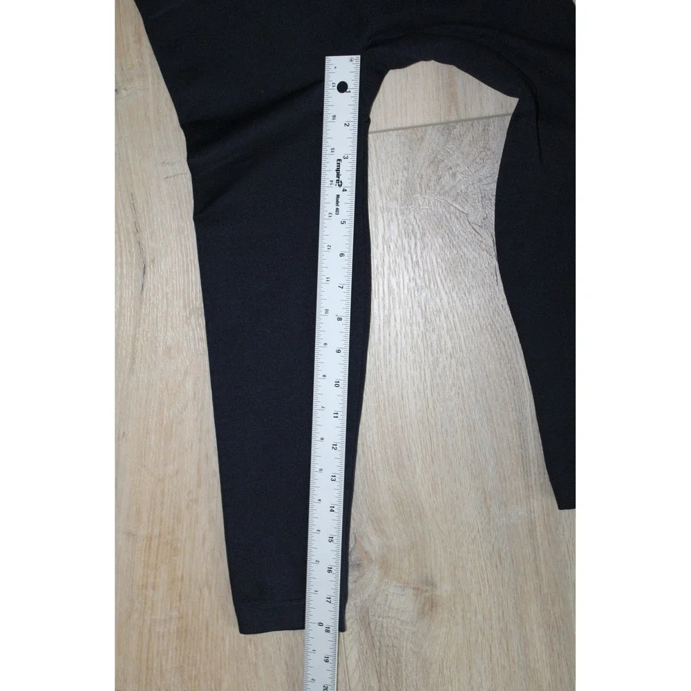 Spanx Look at Me Now Seamless Leggings Navy Herringbone Ribbed High Waist Size M